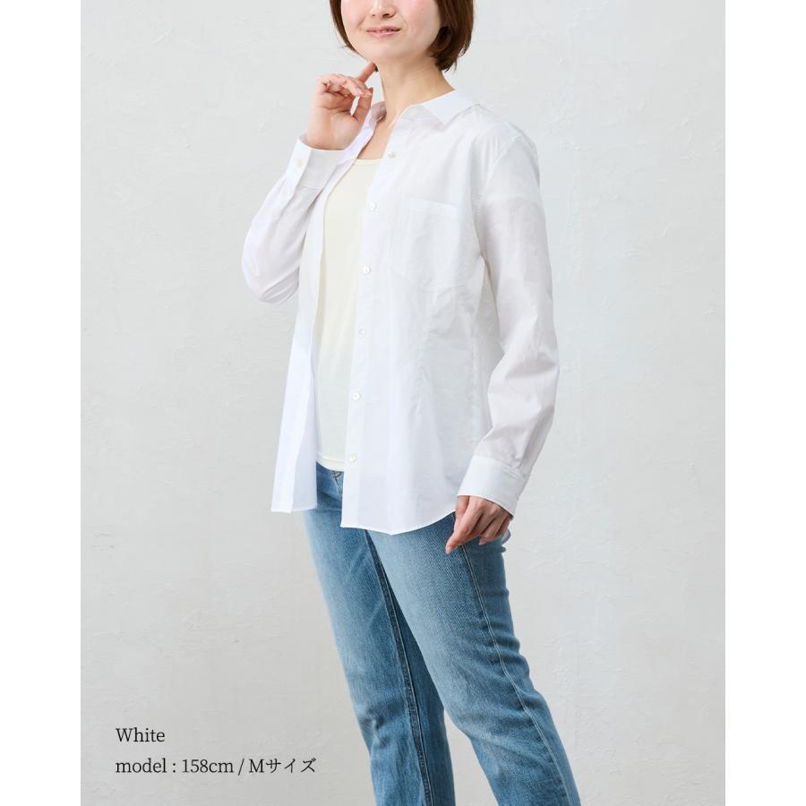 日本製 綿100% カンクリーニダーツブラウス レディース シャツ ブラウス トップス シアーシャツ 透け感 長袖 ポケット フォーマル 羽織 重ね着 ボタン |  | 12