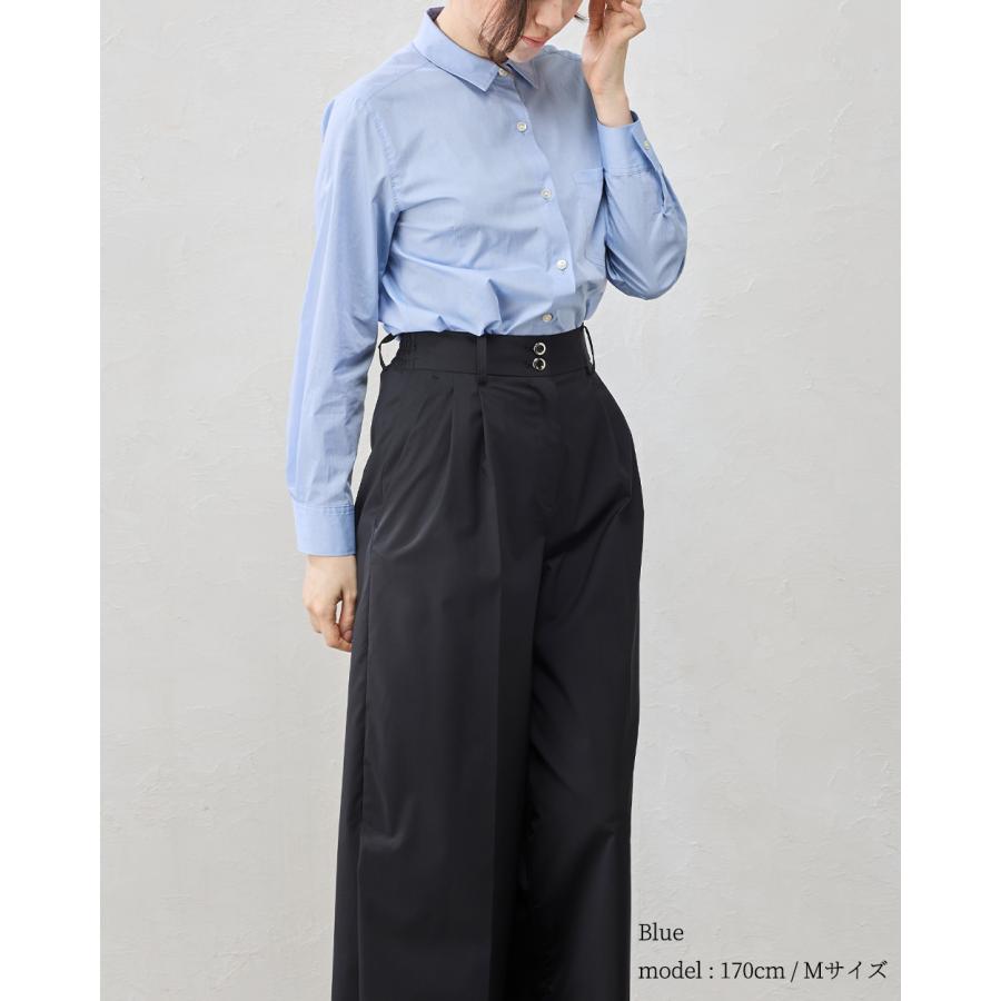 日本製 綿100% カンクリーニダーツブラウス レディース シャツ ブラウス トップス シアーシャツ 透け感 長袖 ポケット フォーマル 羽織 重ね着 ボタン |  | 17