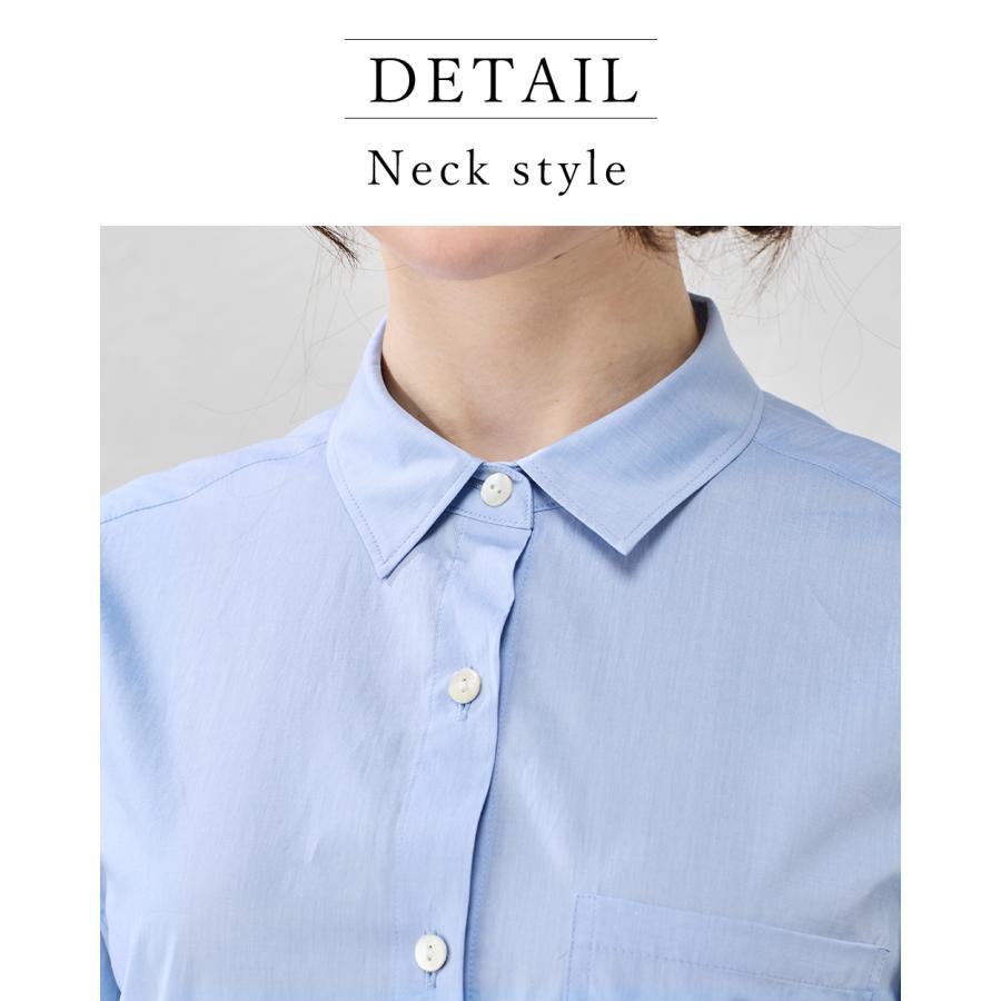 日本製 綿100% カンクリーニダーツブラウス レディース シャツ ブラウス トップス シアーシャツ 透け感 長袖 ポケット フォーマル 羽織 重ね着 ボタン |  | 18