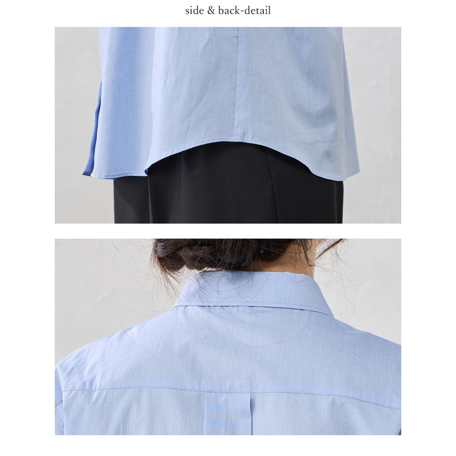 日本製 綿100% カンクリーニダーツブラウス レディース シャツ ブラウス トップス シアーシャツ 透け感 長袖 ポケット フォーマル 羽織 重ね着 ボタン |  | 19