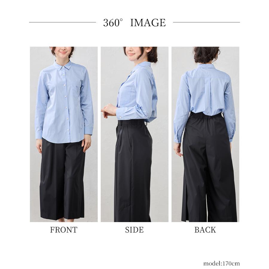 日本製 綿100% カンクリーニダーツブラウス レディース シャツ ブラウス トップス シアーシャツ 透け感 長袖 ポケット フォーマル 羽織 重ね着 ボタン |  | 21