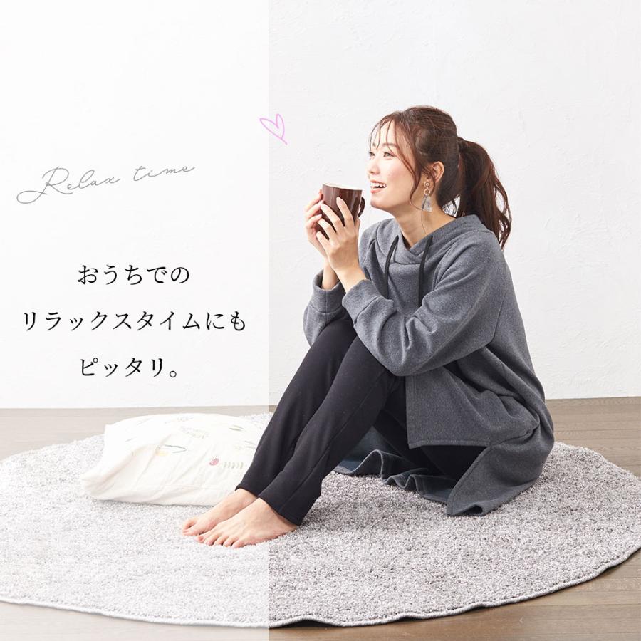 裏起毛 ワンピース 膝丈 チュニック パーカーワンピース トレーナー