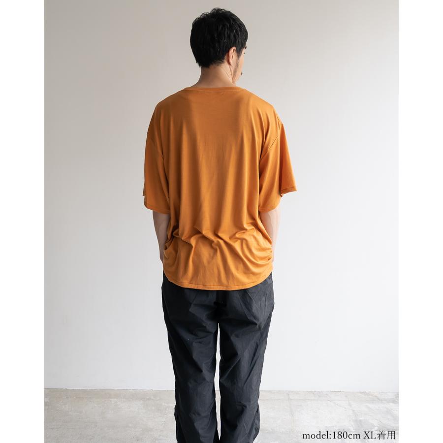 メンズ スーパー160 メリノウール 日本製 尾州織り 半袖 BIG tシャツ