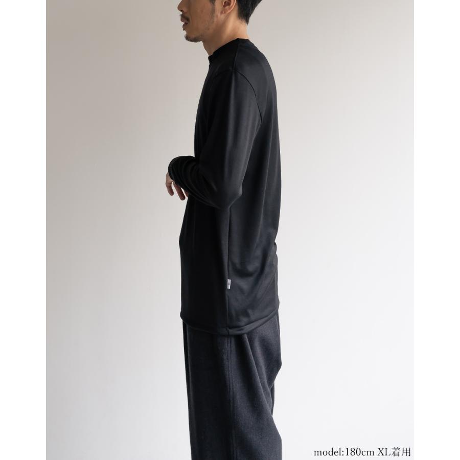 メンズ スーパー160 メリノウール 日本製 尾州織り 長袖 tシャツ