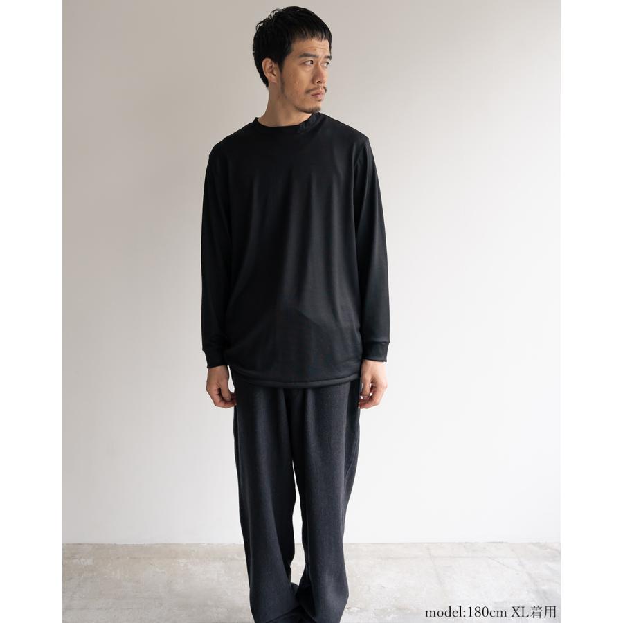 メンズ スーパー160 メリノウール 日本製 尾州織り 長袖 tシャツ