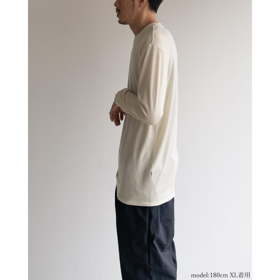 メリノウール 長袖Tシャツ シルバーホワイト joha ヨハ｜メリノウールレディース長袖Tシャツ