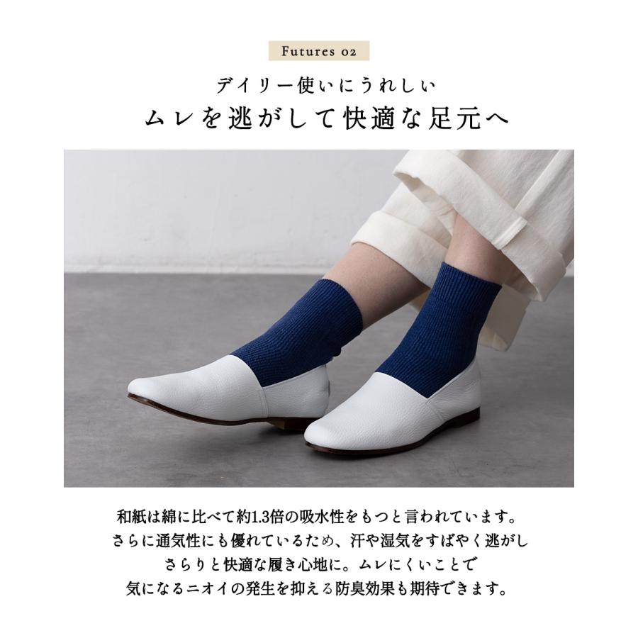 【ホールガーメント】靴下 美濃和紙 和紙 日本製 岐阜 綿 コットン くつ下 レディース ソックス スニーカー用ソックス ムレない 防臭 天然素材 ナチュラル |  | 18
