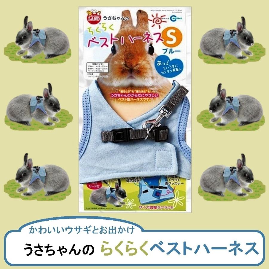 マルカン うさちゃんのらくらくベストハーネス リード S ブルー うさぎ用 Mw 43 Segurosaurora Com