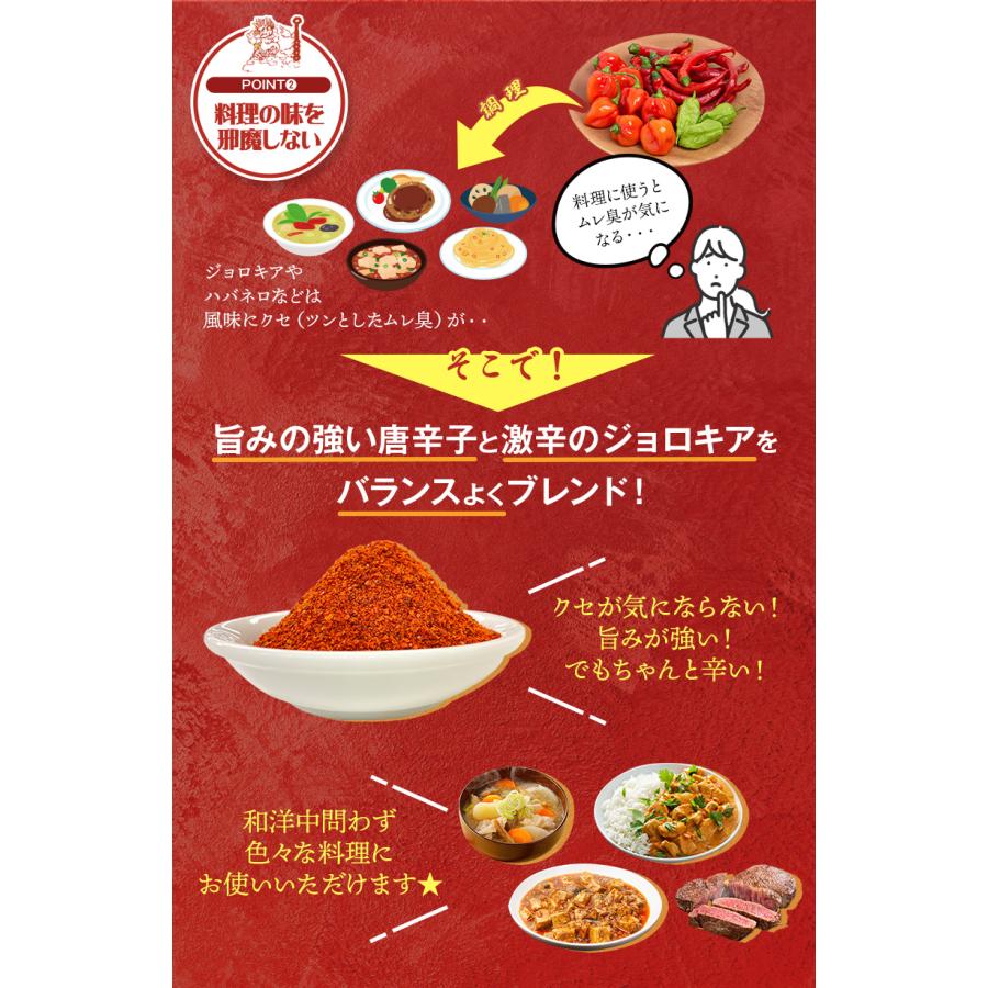 魔鬼とうがらし 100g レビュー特典あり 大容量 有吉ゼミ で紹介 保存に便利なチャック袋入り 一味 唐辛子 ジョロキア 唐辛子粉 唐辛子パウダー 激辛｜spanion｜07