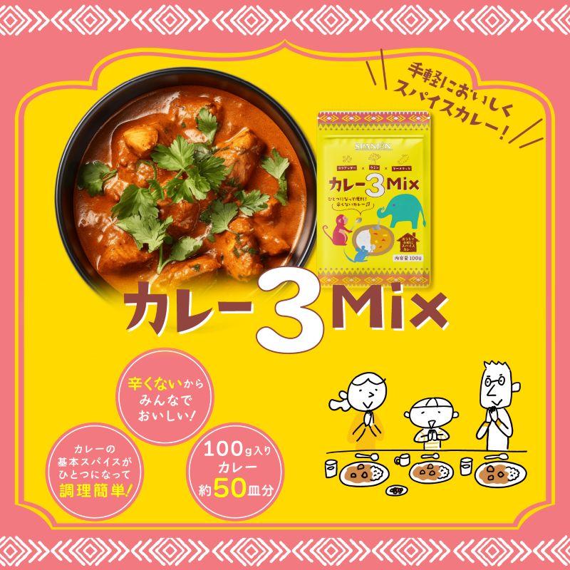 スパイスカレー カレー3MIX 100g 50皿分 カレー粉 辛味なし カレースパイス レシピ付き SPANION 爆買 | SPANION | 01