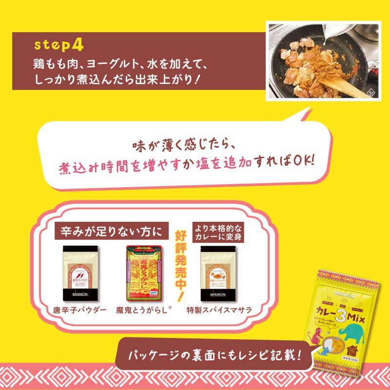 スパイスカレー カレー3MIX 100g 50皿分 カレー粉 辛味なし カレースパイス レシピ付き SPANION 爆買 | SPANION | 05