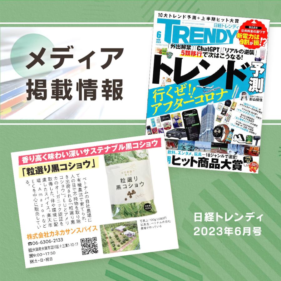 粒選り 黒コショウ 100g ブラックペッパー ホール 農薬自社分析 黒胡椒 無農薬 栽培 レビューで燻製黒胡椒 SPANION | SPANION | 06