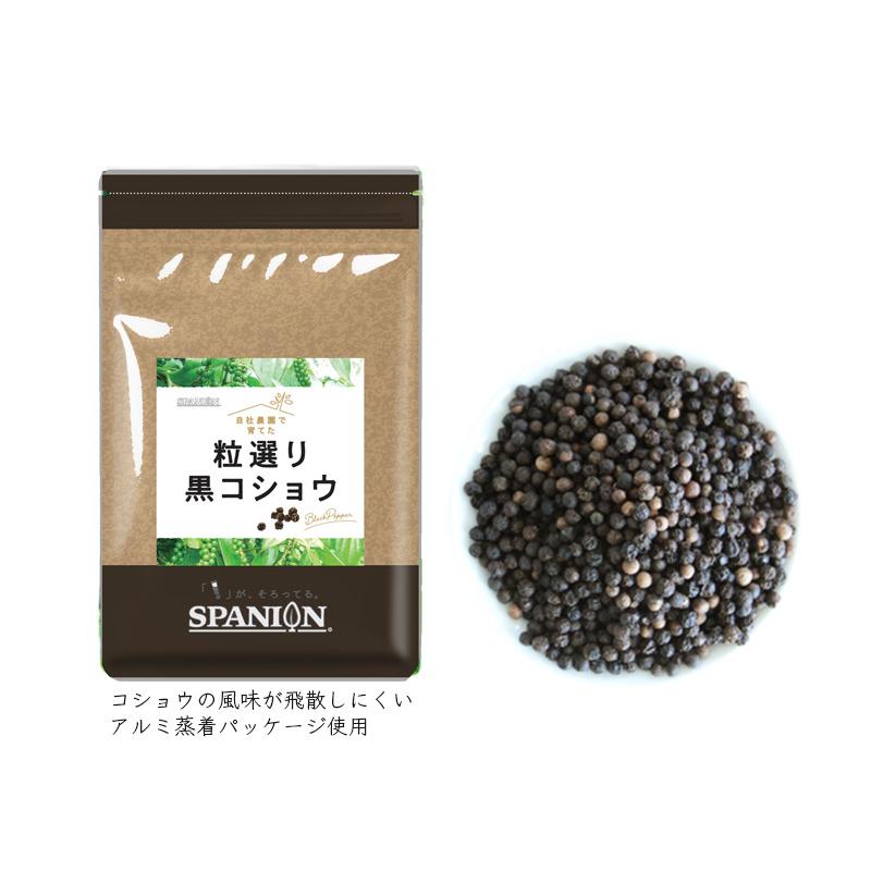 粒選り 黒コショウ 100g ブラックペッパー ホール 農薬自社分析 黒胡椒 無農薬 栽培 レビューで燻製黒胡椒 SPANION | SPANION | 05