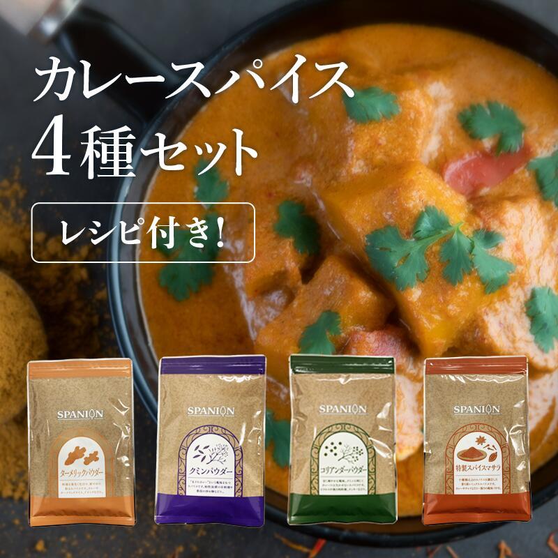 カレースパイス 4種セット 各100g スパイスカレー スパイスセット レビュープレゼント レシピ付き SPANION | SPANION