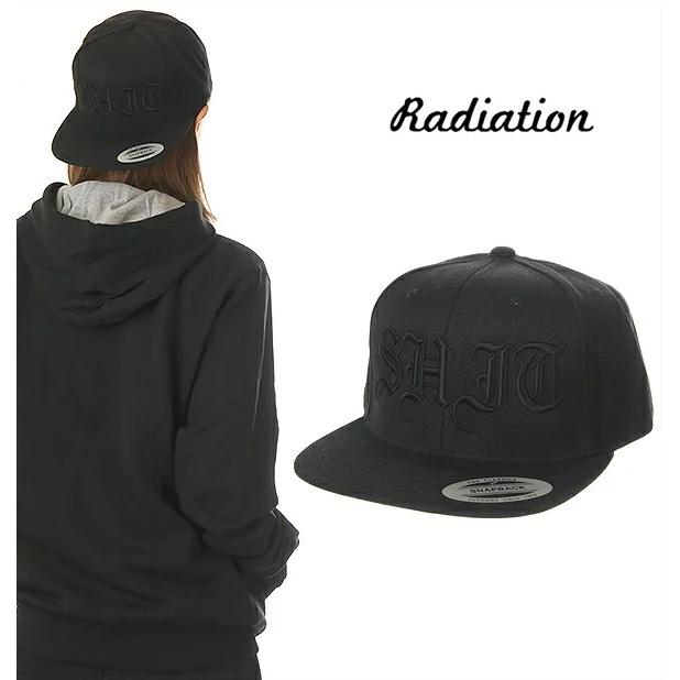 RADIATION キャップ メンズ レディース キッズ レディエイション スナップバック キャップ 帽子 スナップバックキャップ CAP SHIT ブラック 黒｜spark