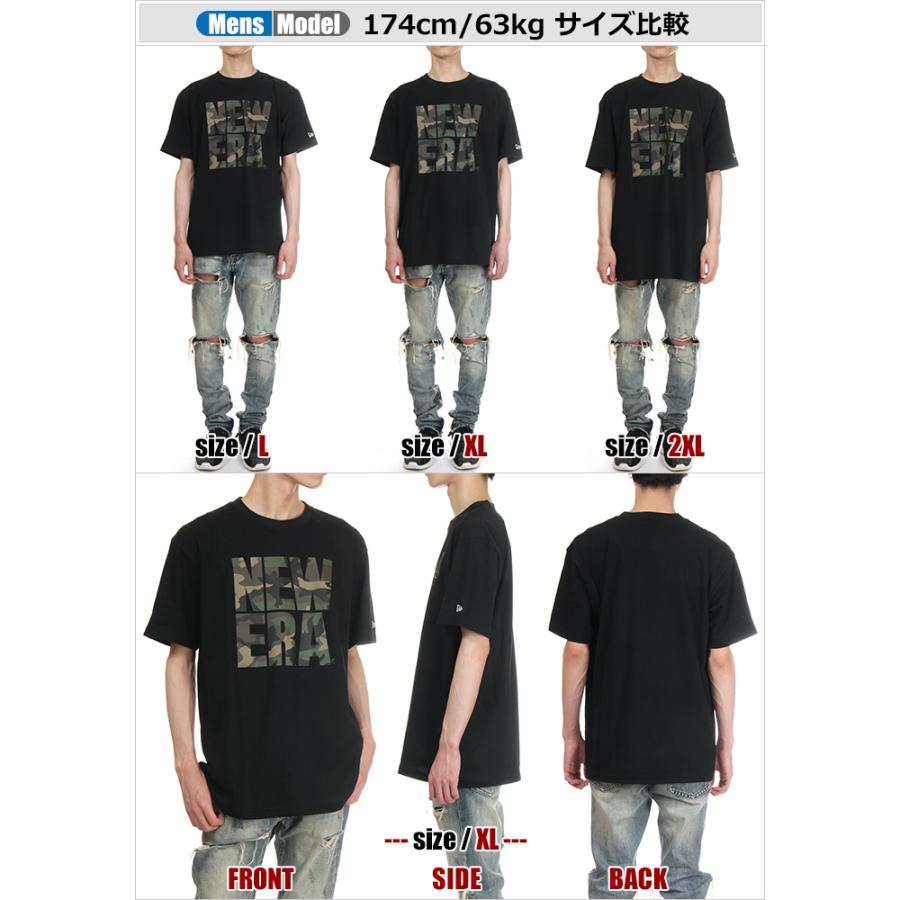 ニューエラ 74 Off Tシャツ メンズ レディース 大きいサイズ New Era 半袖 迷彩 ロゴ ビッグシルエット 黒 ストリート ブランド 白 衣装 ヒップホップ ダンス Xl L 2xl