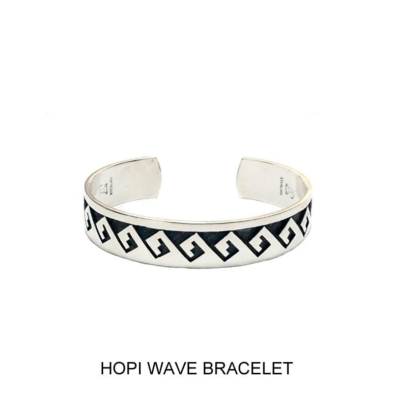 HOPI ホピ インディアン HOPI SQUARE WAVE OVERLAY BRACELET ブレスレット バングル SILVER STEWART DACAWYMA