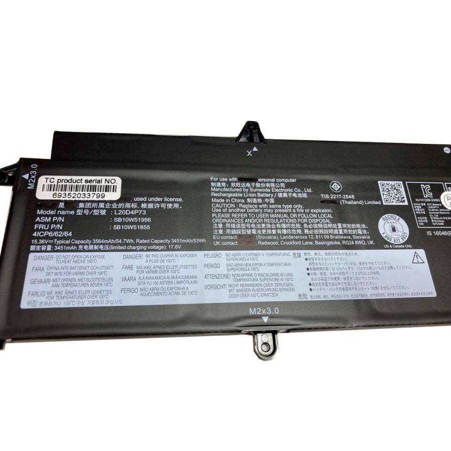 Lenovo（レノボ） L20l4p73 15.36V 54.7Wh lenovo 純正 ノート PC