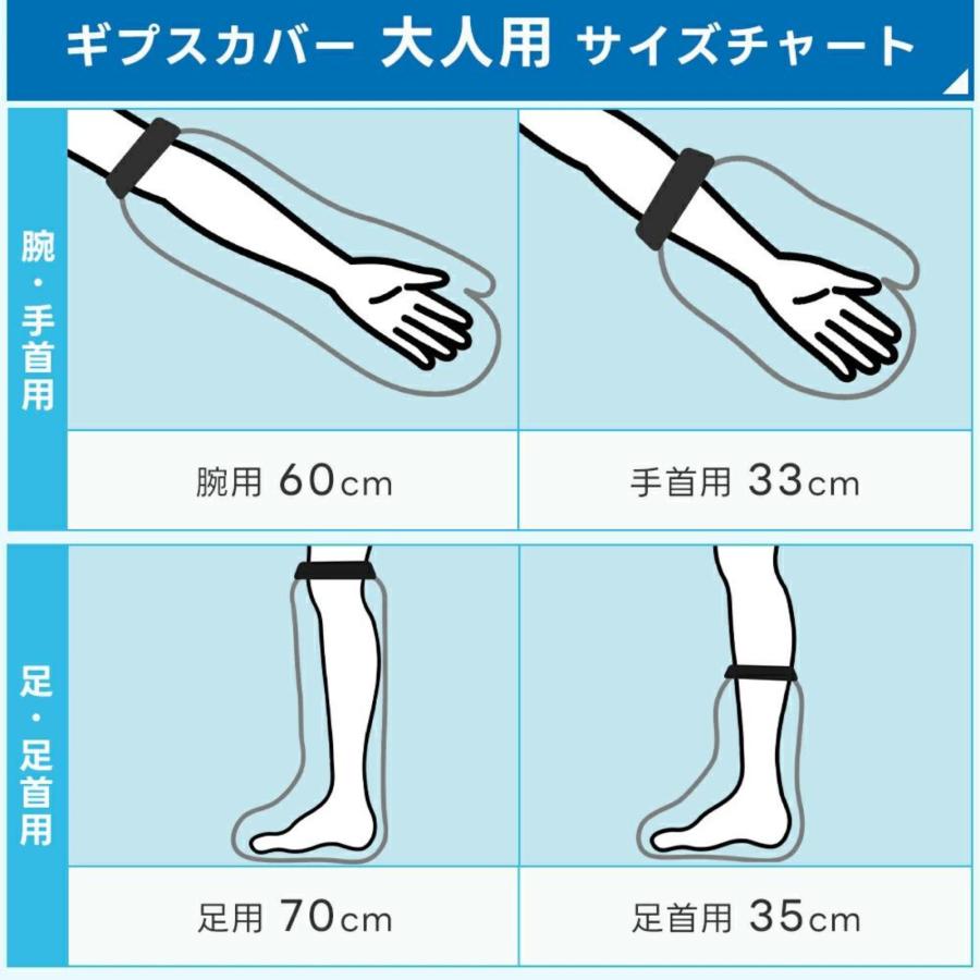 看護師推奨 足骨折 ギプスカバー 70cm 大人の足用 防水カバー 繰り返し