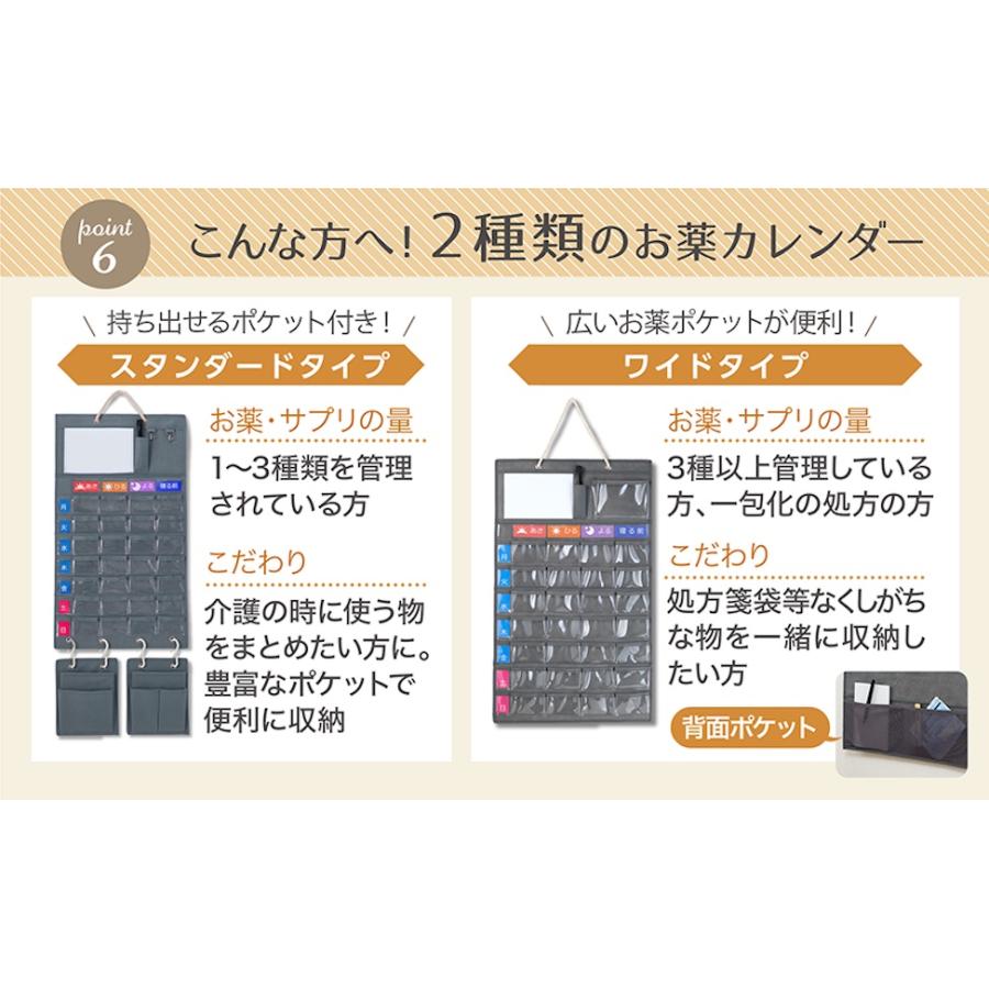 看護師推奨 ワイドタイプ 背面ポケット付き 薬の飲み忘れ防止カレンダー お薬カレンダー 壁掛けタイプ 高齢者 1週間 1ヶ月 薬管理 ...