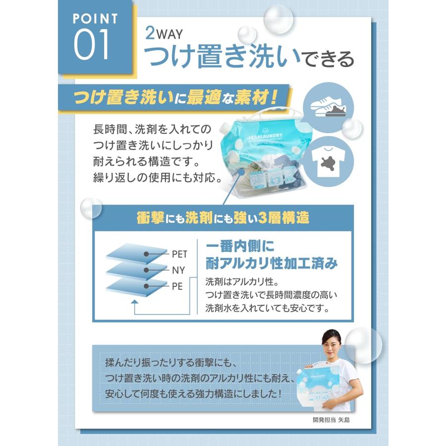 洗濯袋 洗濯バッグ 旅行 携帯 コンパクト 6L 2枚入 持ち手 スプーン付