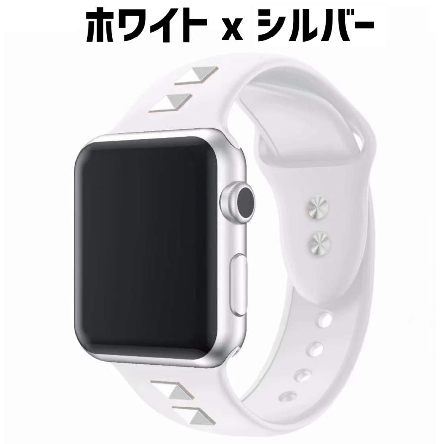 アップルウォッチ バンド シリコン ベルト apple watch スポーツ スタッズ  40mm 44mm 41mm 45mm 49mm｜sparksstore｜17