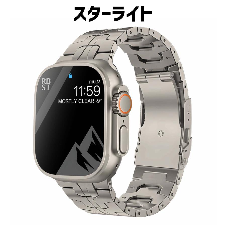 アップルウォッチ バンド ベルト apple watch チタン チタニウム 44mm 45mm 49mm  40mm 41mm 高級 メタル｜sparksstore｜20