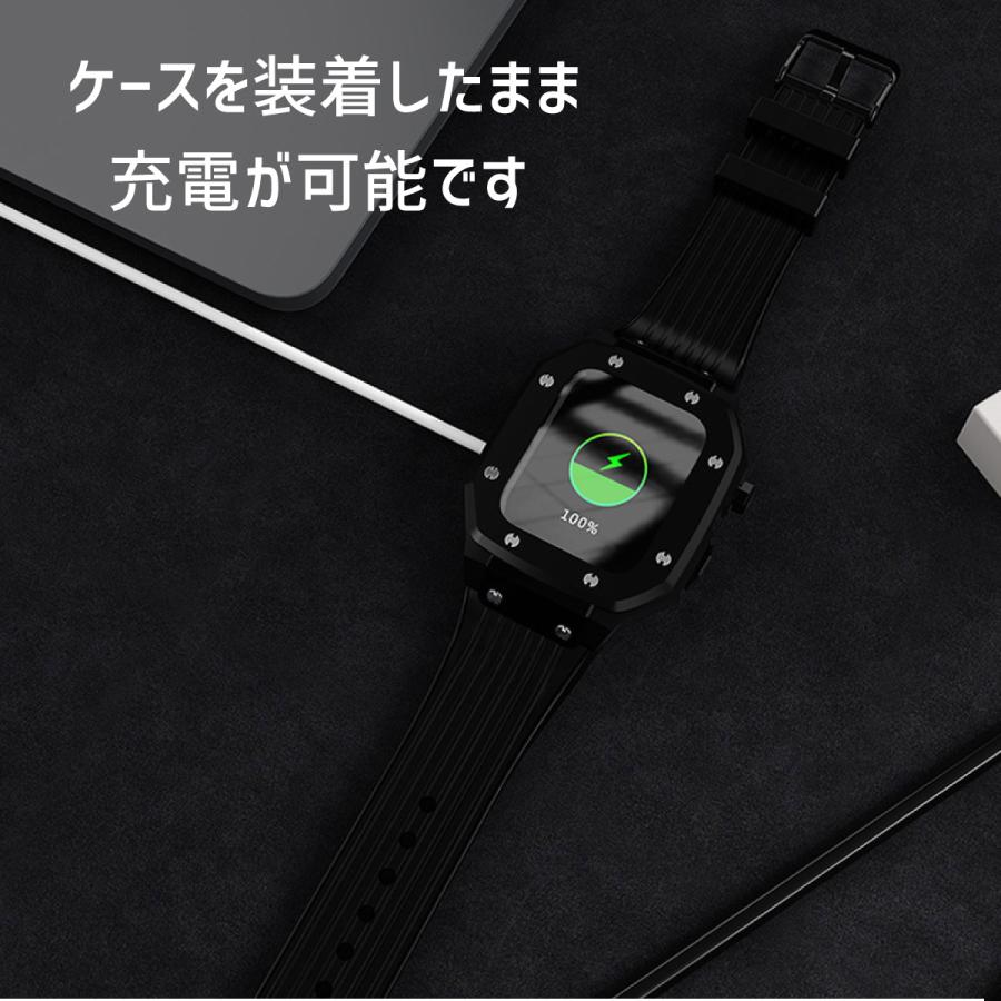 アップルウォッチ ケース apple watch 一体型 カバー バンド ベルト Dバックル 44mm 45mm｜sparksstore｜12