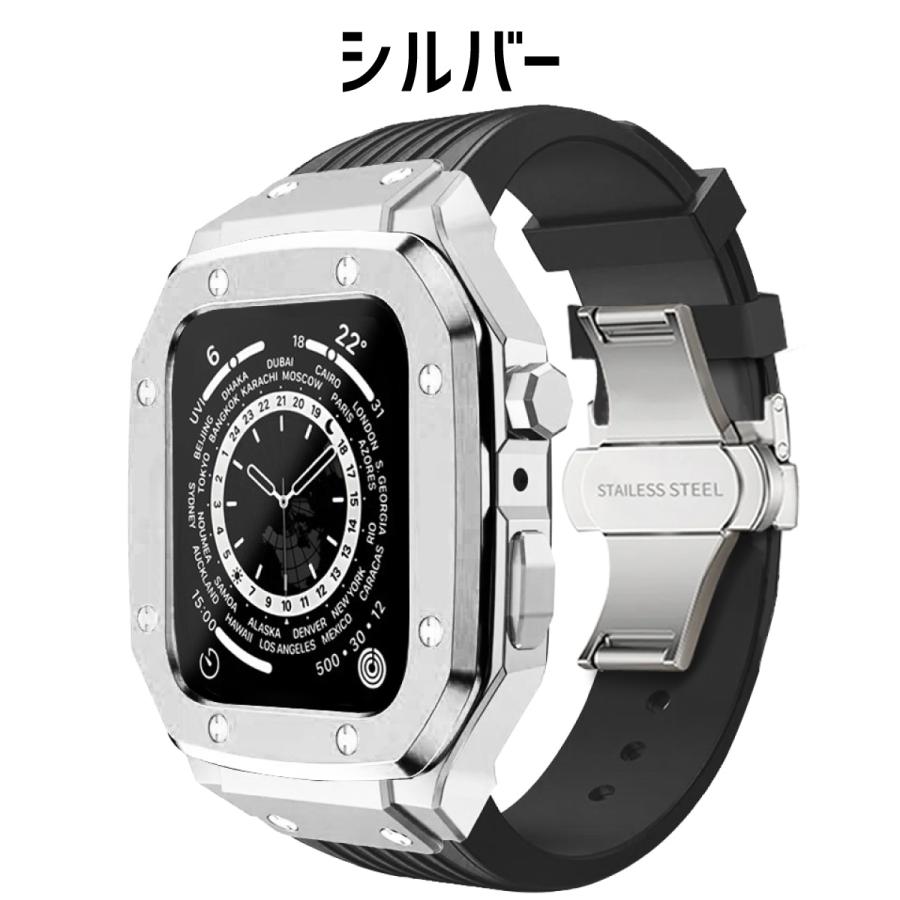 アップルウォッチ ケース apple watch 一体型 カバー バンド ベルト Dバックル 44mm 45mm｜sparksstore｜20