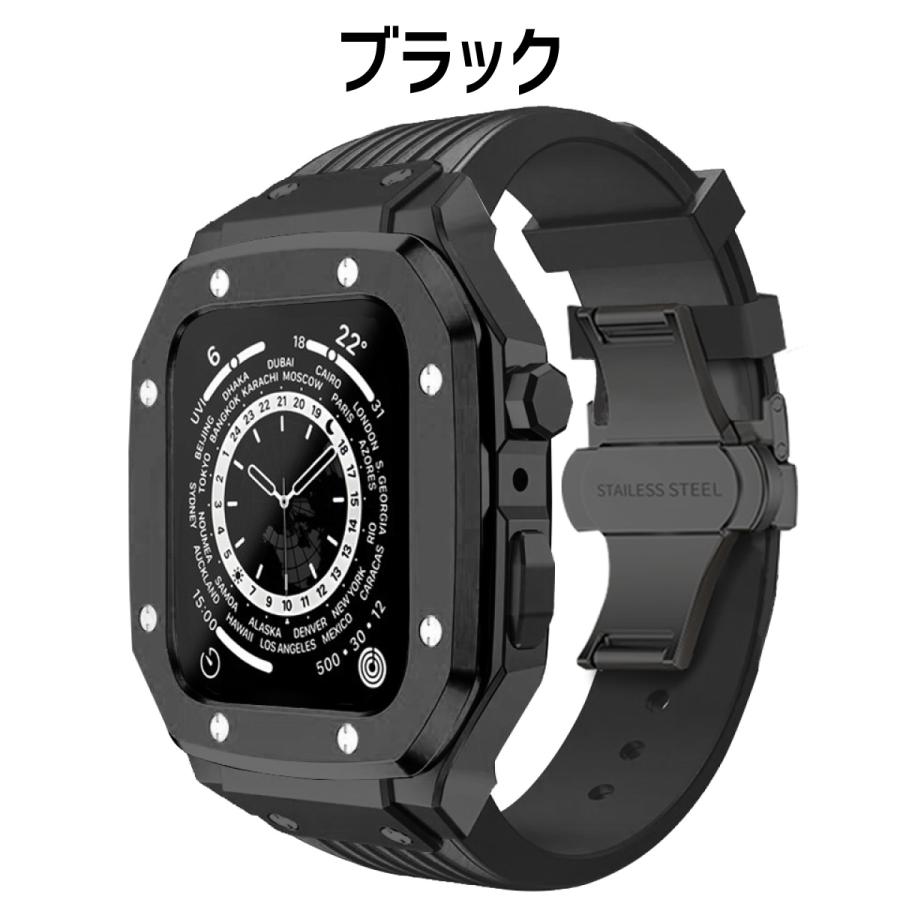 アップルウォッチ ケース apple watch 一体型 カバー バンド ベルト Dバックル 44mm 45mm｜sparksstore｜22