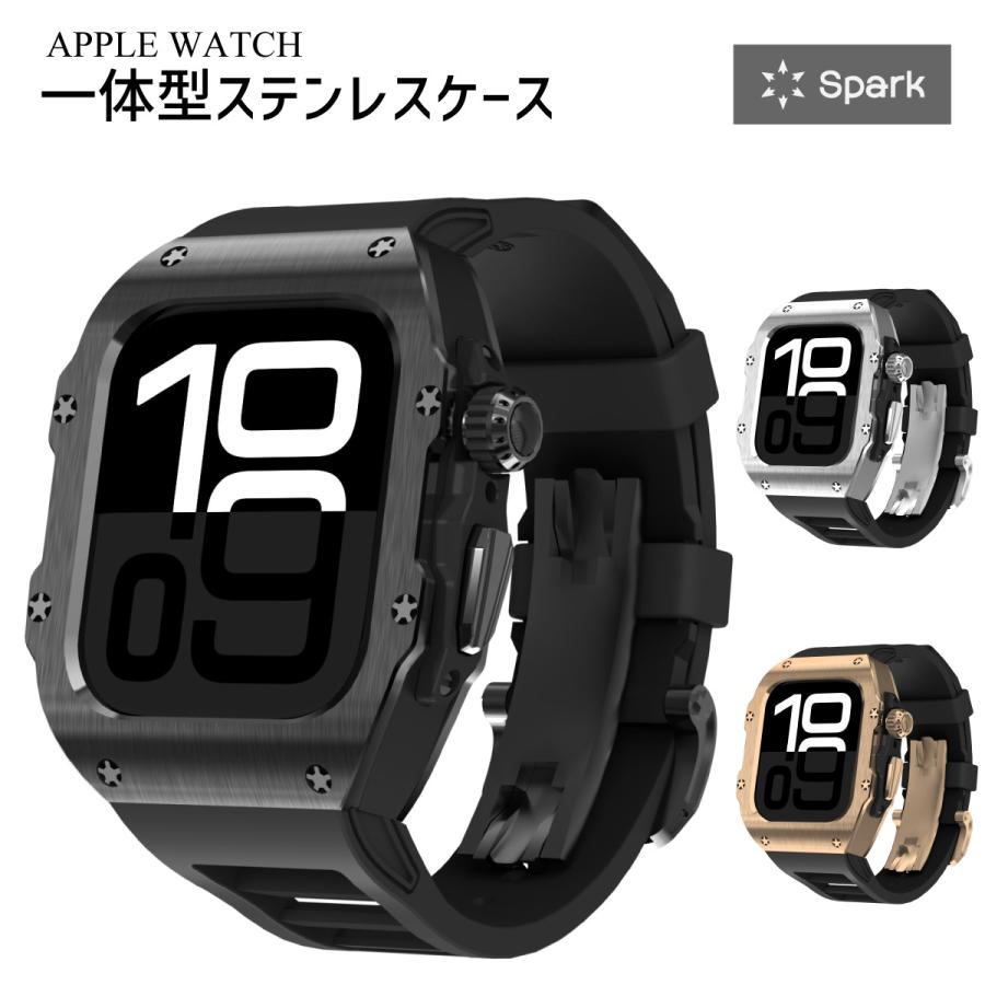 Apple Watch Series 10・46mm】バンド 一体型 ステンレス Apple Watch Series 10 アップルウォッチ ケース apple watch 一