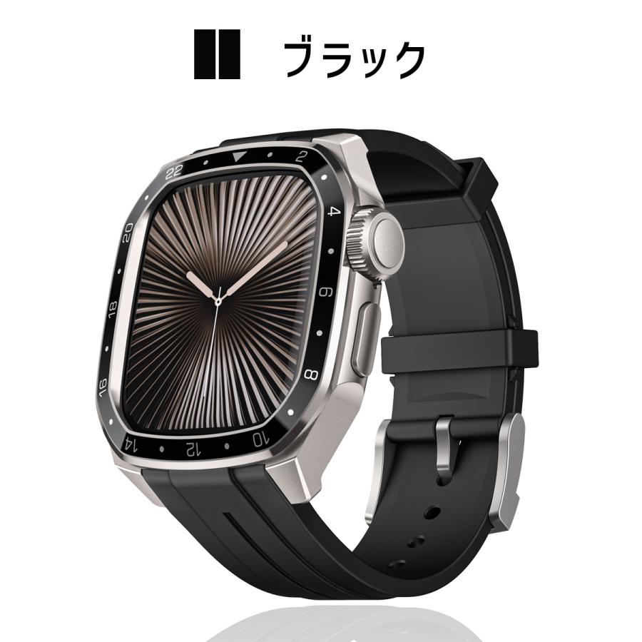 Apple Watch 45mm用　ステンレスケース&ベルト　美品 ステンレス一体式バンド】ステンレスケース+ステンレスベルト一体式