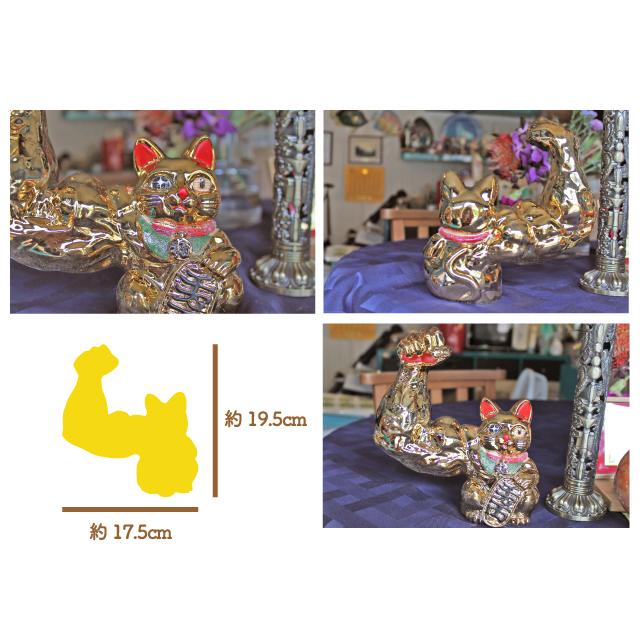 筋肉 招き猫 縁起 開運 金運 マッチョ 筋トレ プレゼント 開店祝い