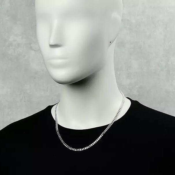 シルバー925 6面カット キヘイチェーン 喜平ネックレス 幅約4.6mm 長さ