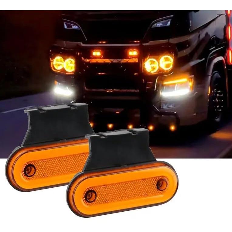 スーパーブライト 12V 24V 兼用 車 トラック LED サイドマーカー デイ