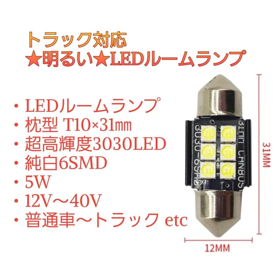 スーパーブライト トラック対応 12V 24V LED ルームランプ バルブ