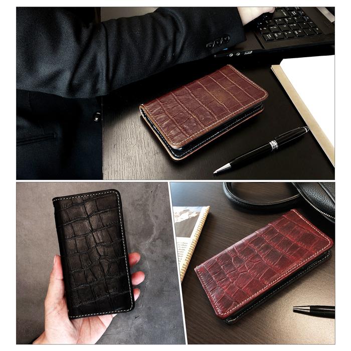iPhone アイフォン ケース カバー 手帳 手帳型 本革クロコダイル iPhone アイフォン ケース カバー 手帳 手帳型 本革クロコダイル