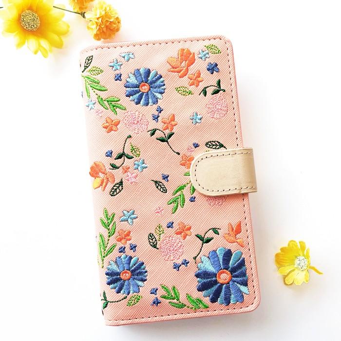 P10lite ケース カバー 手帳 手帳型 P10lite ちょっとヌメ革花刺繍 P10liteケース P10liteカバー HUAWEI Huawei ファーウェイ P10 lite｜spcasekuwashop｜18