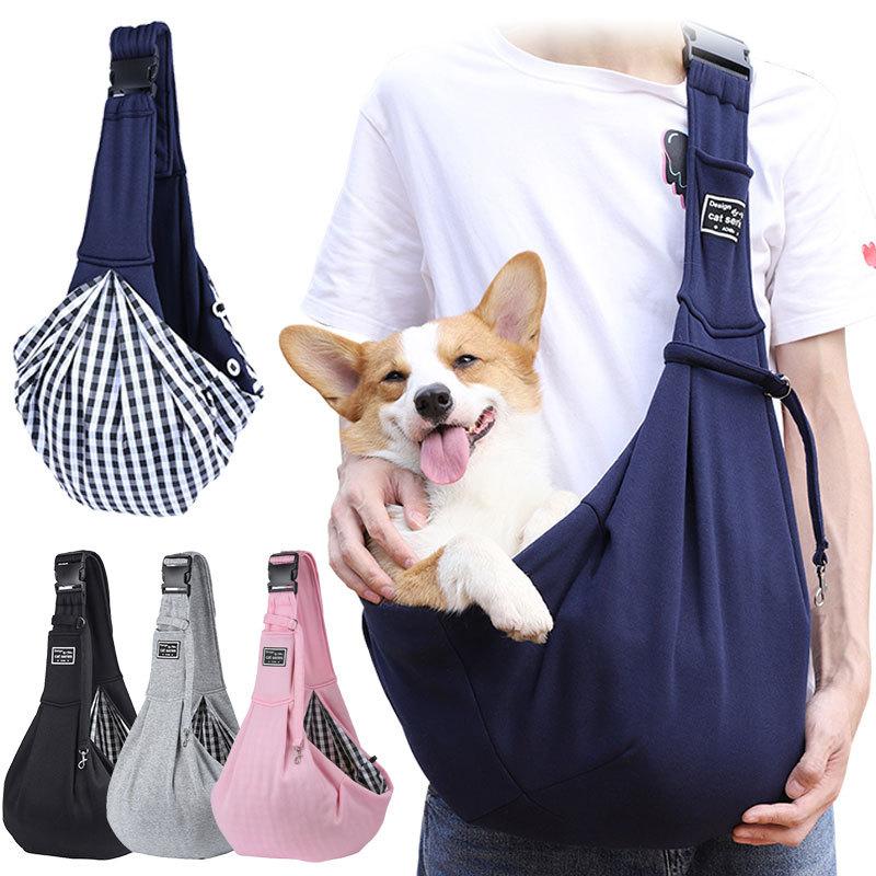 人気商品は ペットスリングバッグ ドッグスリング 抱っこひも ショルダーバッグ 肩掛け 散歩 犬 猫 ポケット付き 送料無料翌日配達 夏対策