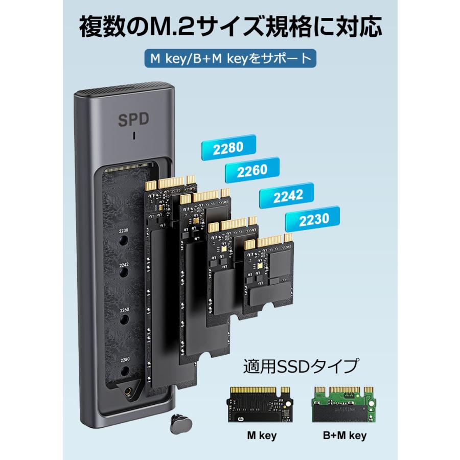 数量限定セール M.2 SSD SATA NVME 外付けケース 互換性NVMe PCI-e およびNGFF B Mキー 対応のに適用2230  2242 2260 2280 M key