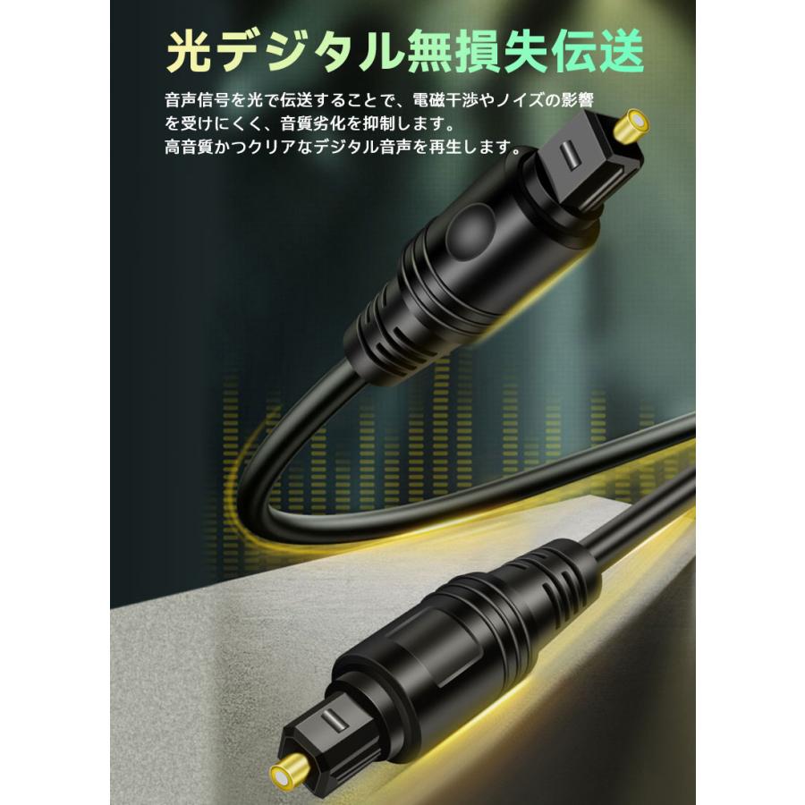 高音質 TOSLINK 光デジタルオーディオケーブル S/PDIF対応 Dolby 5.1