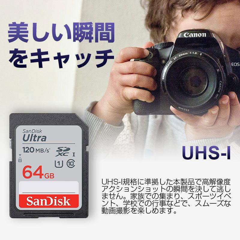 64GB SDXCカード SDカード SanDisk サンディスク Ultra CLASS10 UHS-I R:120MB/s 海外パッケージ ゆうパケット送料無料｜spd-shop｜06