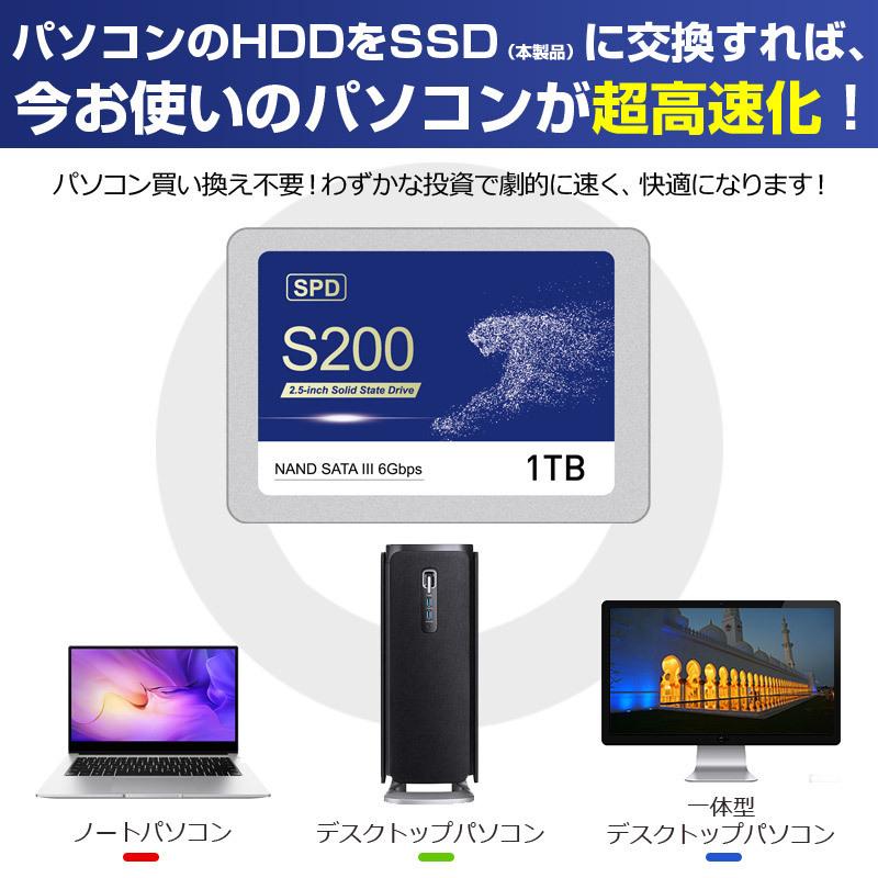 SPD 2個セット SSD 1TB【3D NAND TLC 】SATAIII 6Gbps R:550MB/s 内蔵