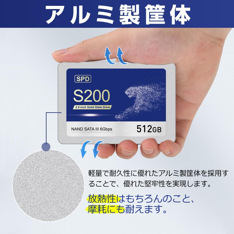 SPD 2個セット SPD SSD 512GB【3D NAND TLC 】SATAIII 6Gbps R:550MB/s