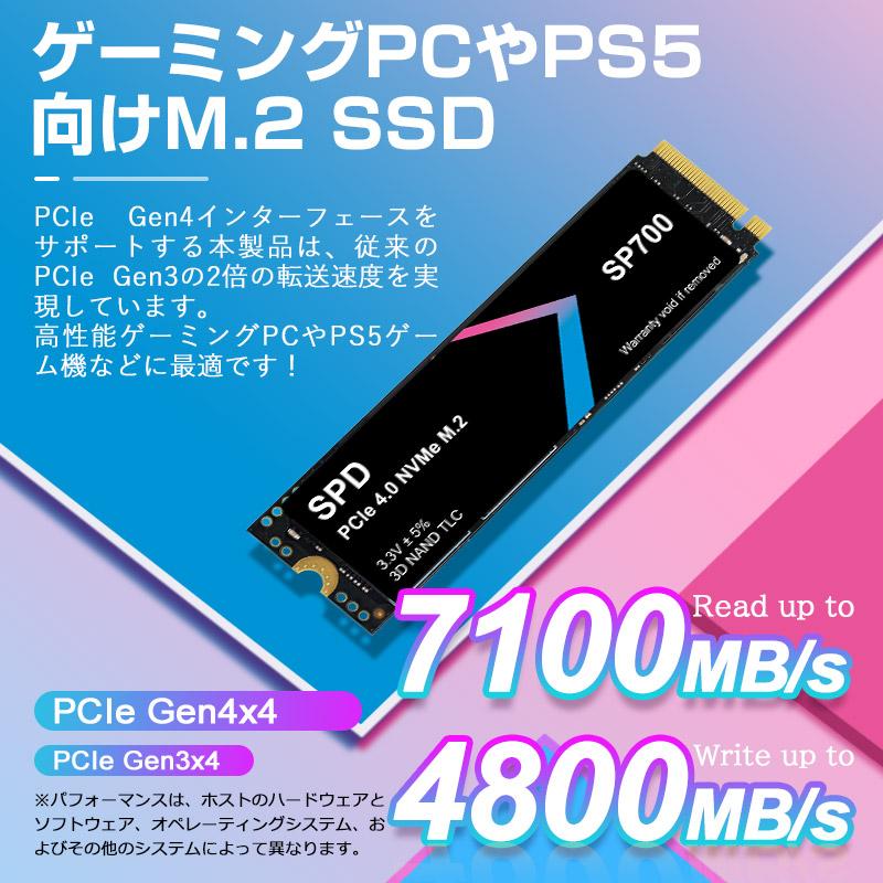 SPD SPD SSD 512GB【3D NAND TLC】M.2 2280 PCIe Gen4x4 NVMe 2.0