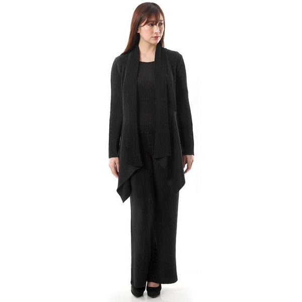 シャトルプリーツ パンツスーツセット 3点セット フォーマル ブラック  