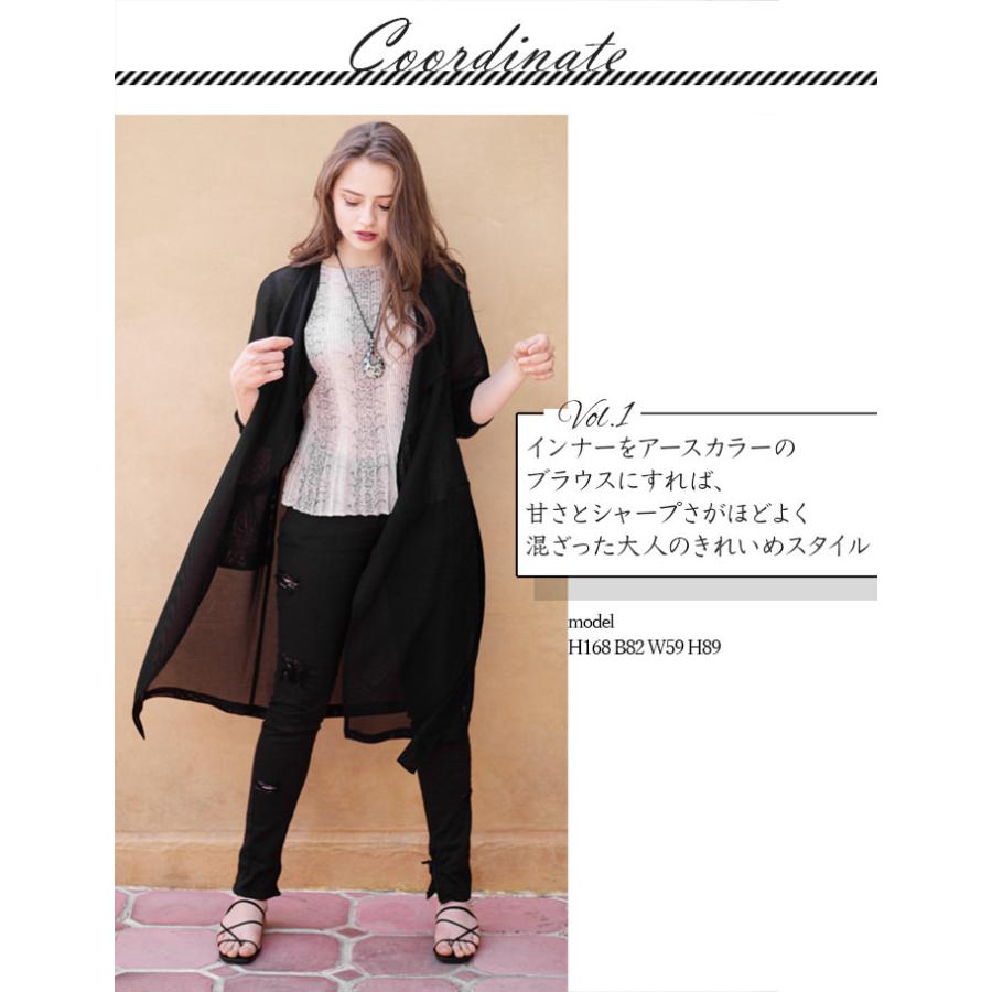 SPECCHIO（スペッチオ） ノーカラー シアー コート ロングコート 