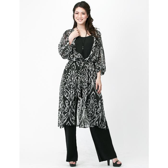 ダマスク柄 プリント シフォン フロントボタン ロング ワンピース Specchio スペッチオ 192 501 52 Specchio Pleats 通販 Yahoo ショッピング