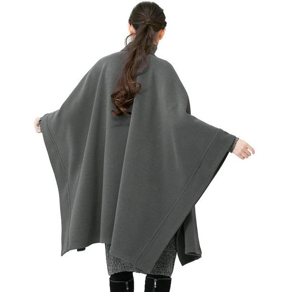 SPECCHIO（スペッチオ） 厚地 ピーチ起毛 1つボタン ケープコート