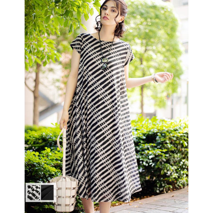 SPECCHIO 公式店 スペッチオ 半袖 ロングワンピース M/L/LL 9-17号 細 